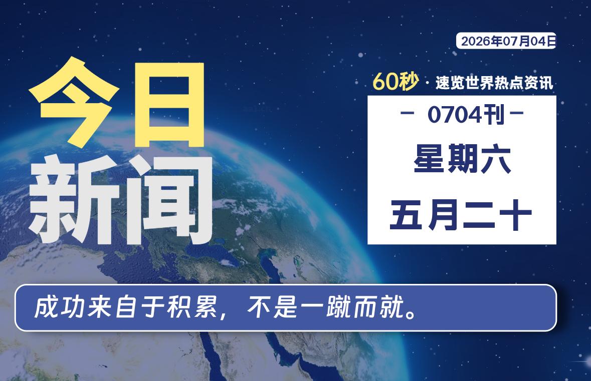 07月04日，星期六, 每天60秒读懂全世界！-初识云资源站